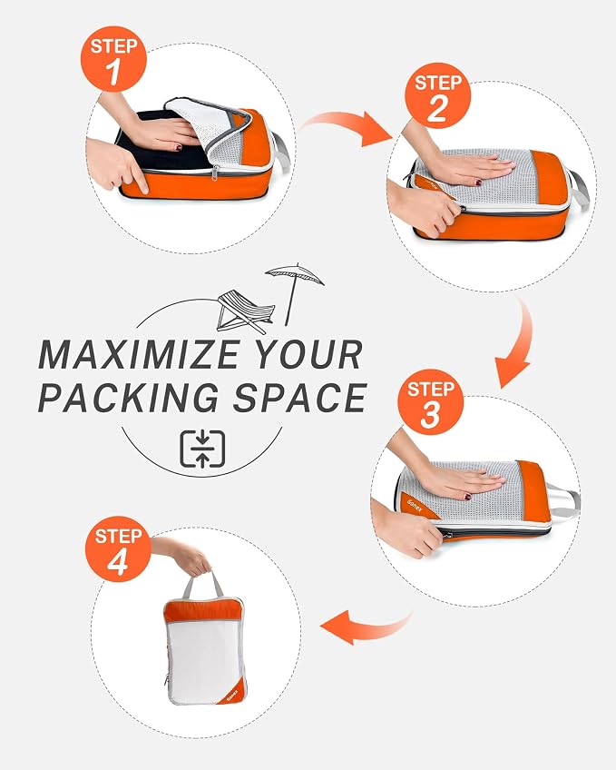 Compression Packing Cubes, Gonex Extensible Storage Mesh Bags Organizers - Image 2