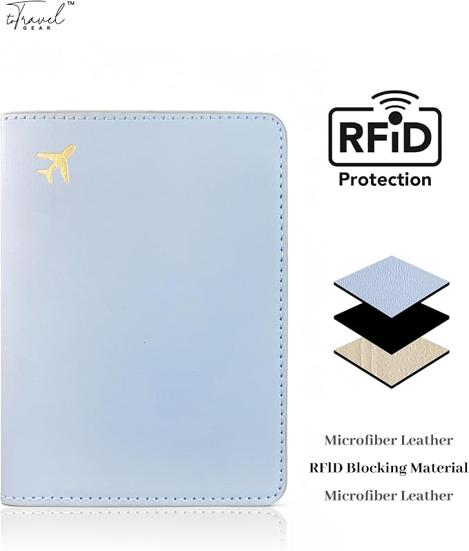 Passport Holder for Travel Essentials, RFID Blocking Passport Cover Case for - Image 2