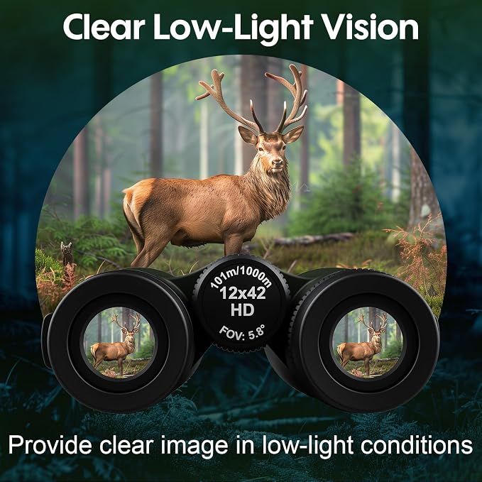 12x42 Binoculars for Adults High Powered: Waterproof HD Bird Binoculars - Image 8