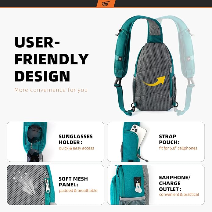 SKYSPER Sling Bag RFID Crossbody Sling Backpack Cross Body Shoulder Bag Travel - Image 4