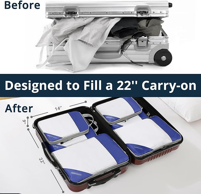Compression Packing Cubes 6 Set, Compressible Space-Saving Packing Cubes - Image 6