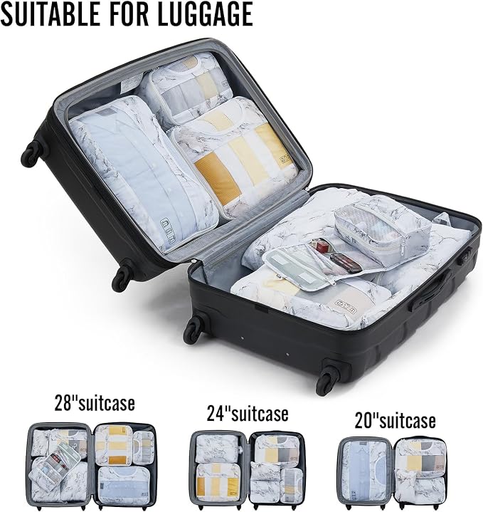 Veken 8 Set Packing Cubes for Travel Essentials, Suitcase Organizer Bags in 4 - Image 6