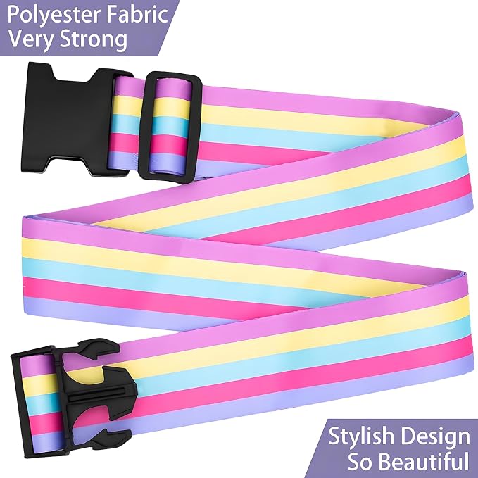 Rainbow Luggage Straps for Suitcases, Adjustable Luggage Travel Belts to Keep - Image 5