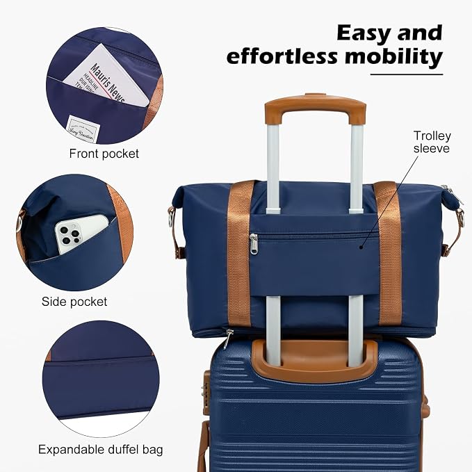 LONG VACATION 3 Piece Carry On Luggage 20 Inch Suitcase - Image 5