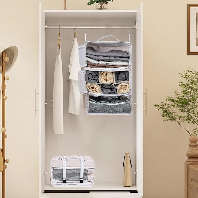 TABITORA Travel Portable Hanging Shelves Closet Organizer Packing Luggage - Image 7