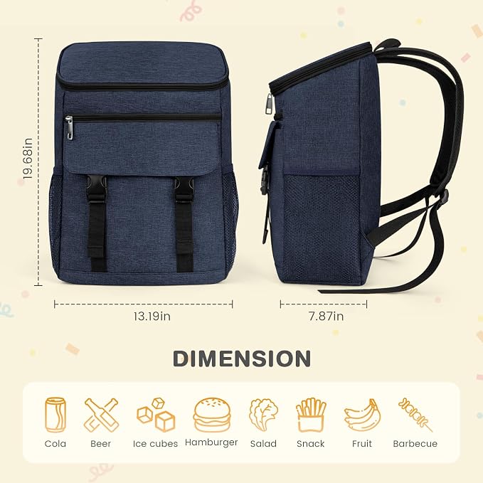 Cooler Backpack Soft Insulated Leak Proof 50 Cans Insulated Backpack Cooler - Image 5