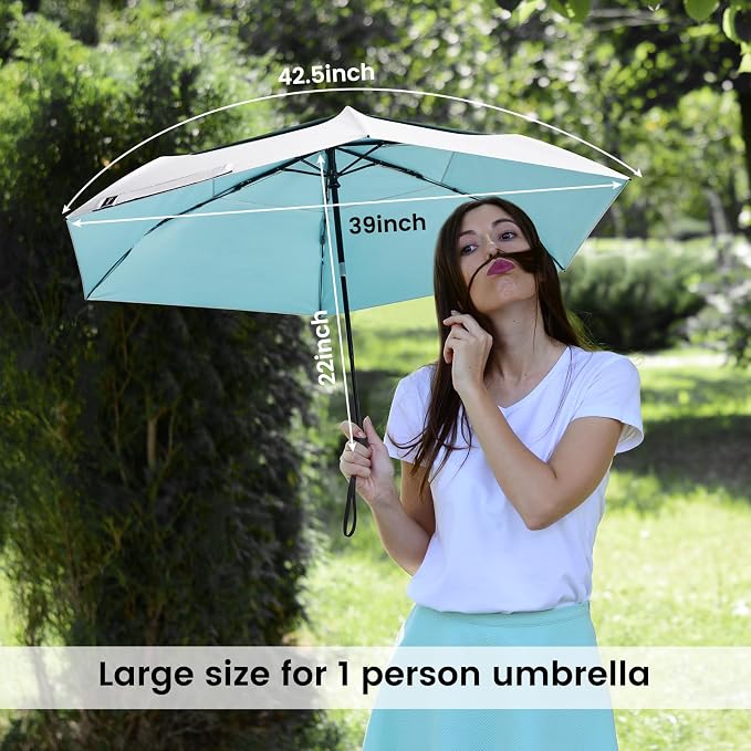 G4Free 43 Inch Travel Umbrella Ultralight UPF 50+ UV Protection Compact Sun - Image 4
