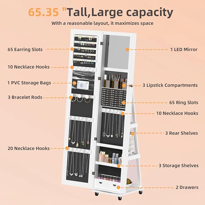 RQZ 360° Rotating Jewelry Organizer - Image 5