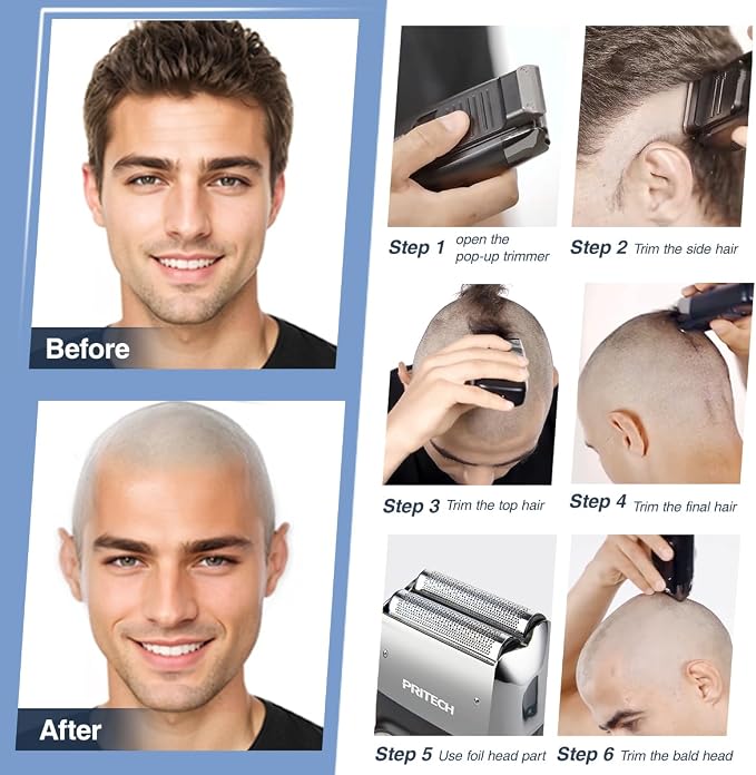 PRITECH Foil and Bald Shavers 2 in 1 Electric Shaver - Image 2