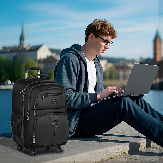 MATEIN Roller Backpack, 18 inch Large Travel Laptop Bag - Image 9