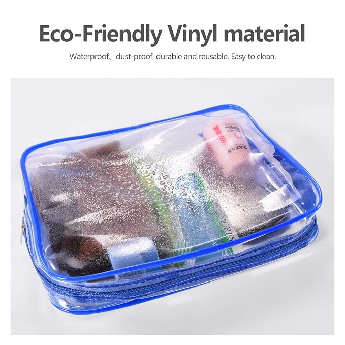 6Pcs Crystal Clear PVC Travel Toiletry Bag Kit - Image 2