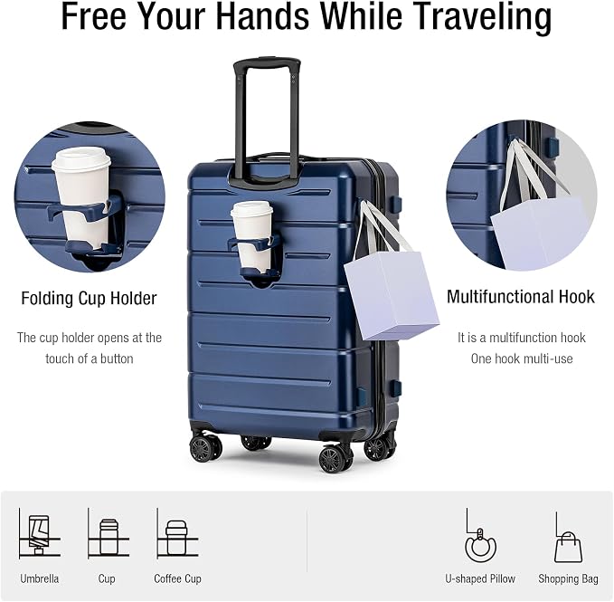 KYME Suitcases with Wheels Hardshell 26 Inch Luggage with TSA Lock Durable - Image 2