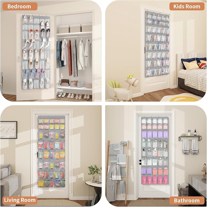 FENTEC 40 Large Pockets Over The Door Shoe Organizer, Mesh Hanging Shoe - Image 5