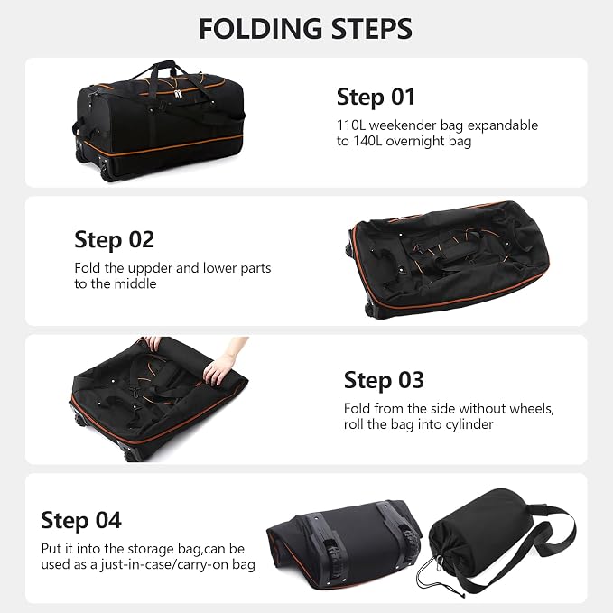CONTAIL 32" Soft-Sided Rolling Duffle Bag - Image 4