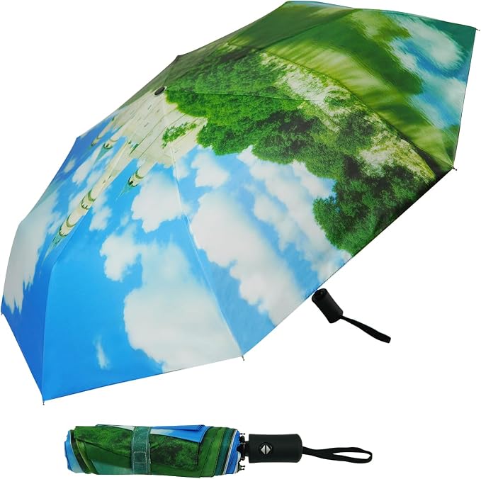 SY COMPACT Travel Umbrella Windproof Automatic Umbrellas Small Compact UV Sun by SYCOMPACT