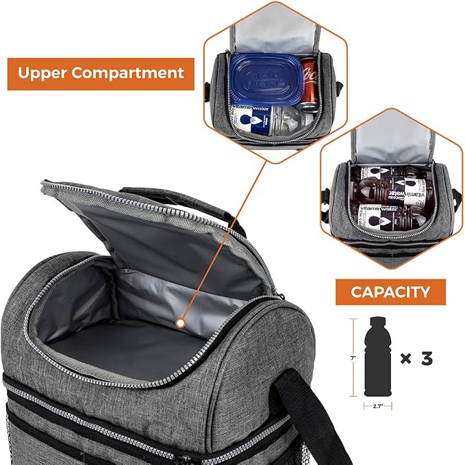 OPUX Lunch Box For Men Women, Insulated Large Lunch Bag Adult Work, Double - Image 8