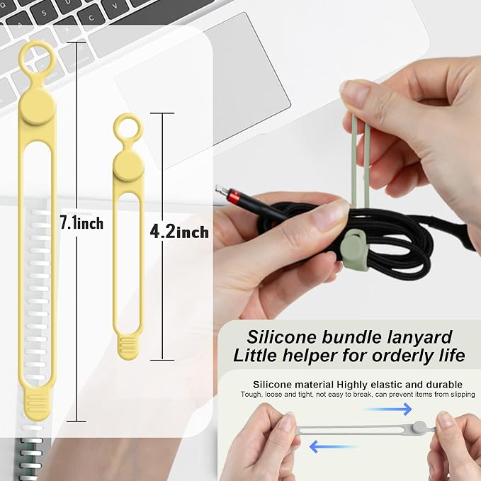 Nearockle Silicone Cable Ties Cord Organizer - Image 2