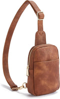 Telena Small Sling Bag for Women Leather Crossbody Fanny Packs Chest Bag for by Telena