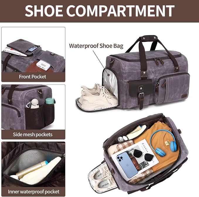 Travel Duffle Bag Weekender Bag - Image 3
