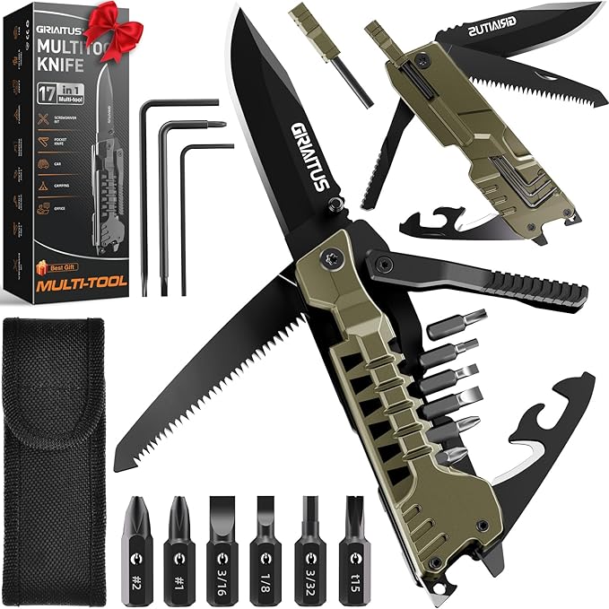 Multitool Knife, 17 in 1 Pocket Knife by GIRIAITUS