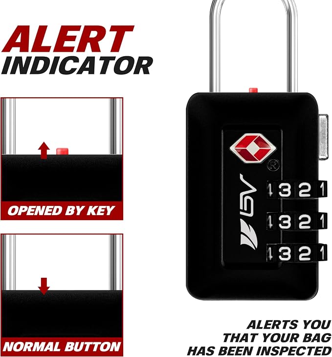 BV TSA Accepted Luggage Travel Lock, Set-Your-Own Combination Lock - Image 2