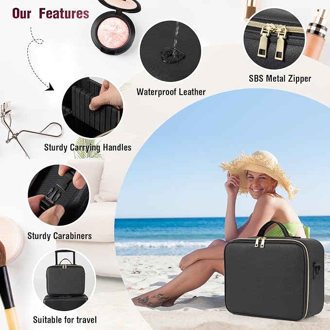 Mid-Size Makeup Bag with LED 1X5X10X20X30X Magnifying Mirror and Travel Makeup - Image 4