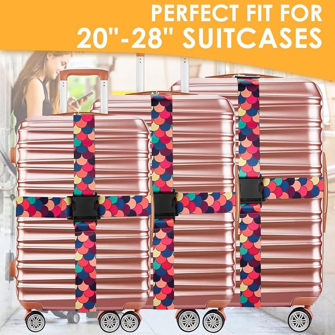 Adjustable Travel Luggage Strap Suitcase Belt Travel Bag Accessories 1.96 in W - Image 4