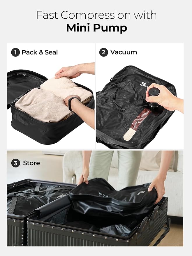 Vacuum Bags for Travel, 180° Open Zipper, IP67 Waterproof, Reusable Space Saver - Image 4