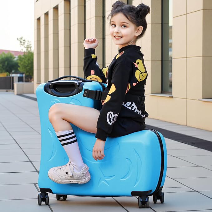 Kids Ride-On Suitcase, Hardside Rolling Luggage - Image 8