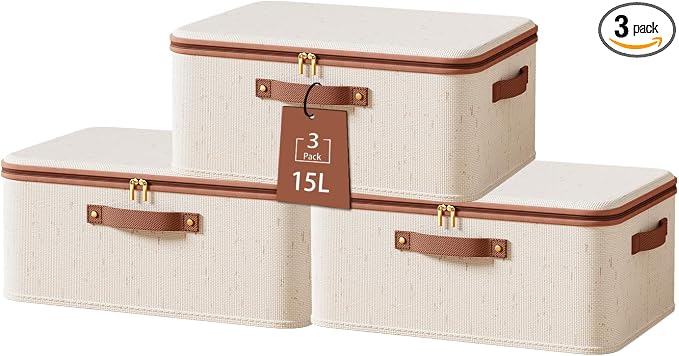 Tuza 3 Pcs Rigid Storage Bins by TidySpaceSoftlyStyled
