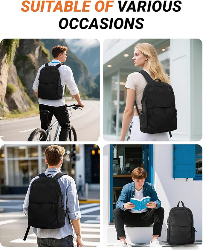 Multi-Pocket Laptop Backpack, 24L Capacity, Fits 14-inch Laptop, 16.9x12.6x5.5 - Image 7