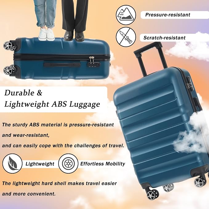 Merax 28 Inch Luggage Hardshell ABS Large Suitcase - Image 2