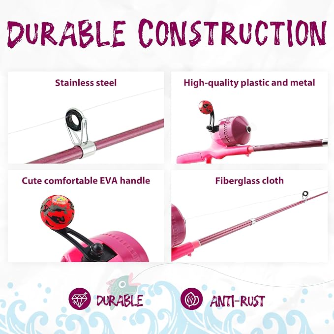 Kids Fishing Pole, Telescopic Fishing Rod, Toddler Collapsible Fishing Rod and - Image 4