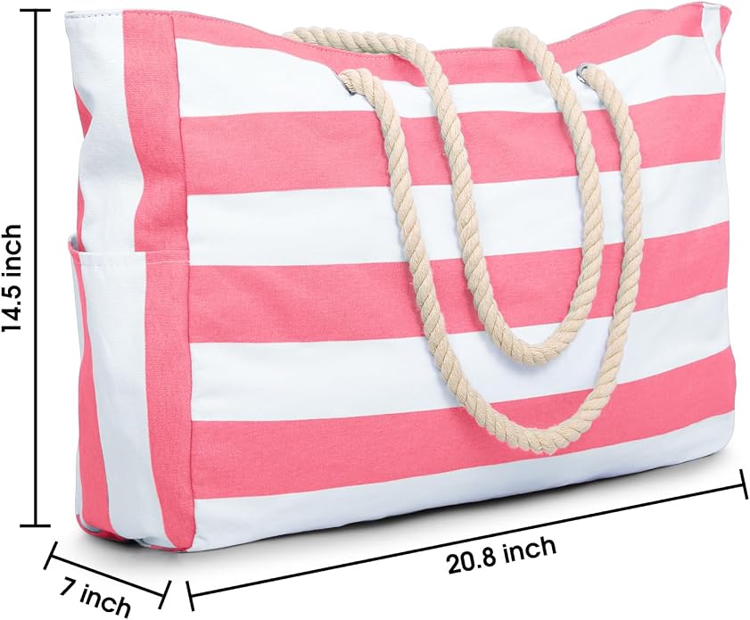 Becokan Beach Bag Large Beach Tote Bag - Image 4
