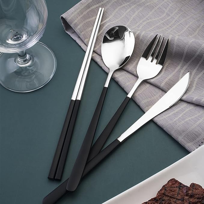 VANRA 4-Piece Portable Travel Utensils Set - Image 6