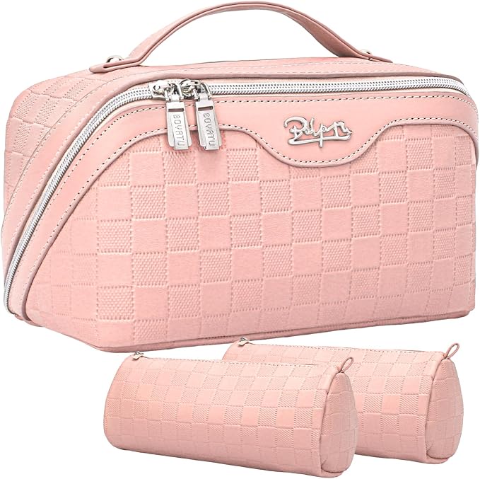 Travel Makeup Bag Organizer Cosmetic Bag: 3 Pcs Set Make up Bags by BOYATU
