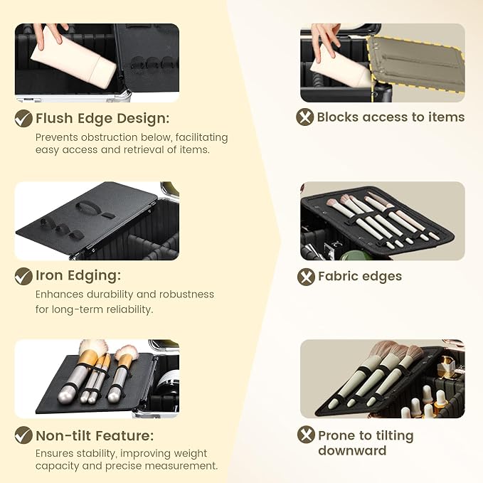 Makeup Case with Magnetic LED Mirror Travel Cosmetic Organizer Portable Makeup - Image 4