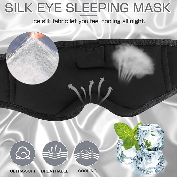 LC-dolida Sleep Headphones, Sleep Mask Bluetooth Wireless Music Eye Mask - Image 2