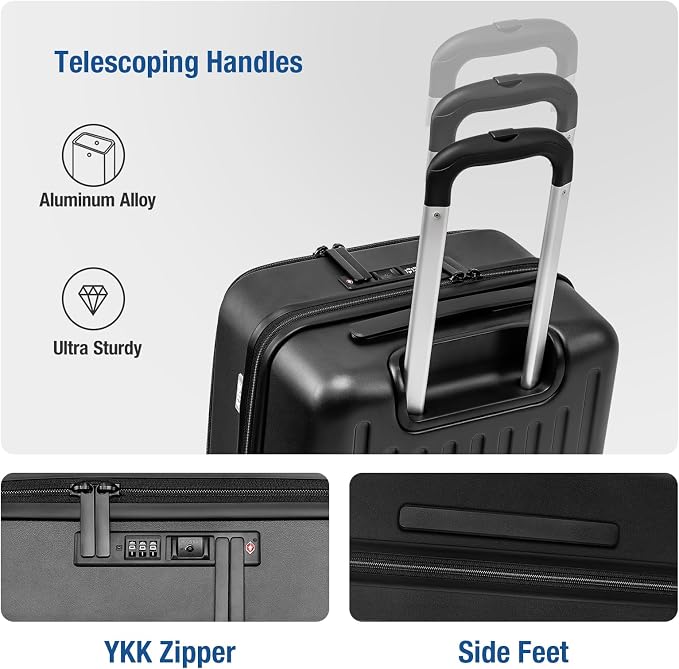 KYME 30-Inch Large Checked Luggage, 100% PC Hardside Suitcase - Image 3