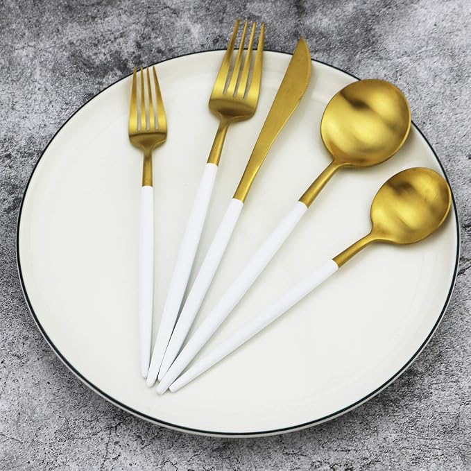 Gugrida 20-Piece 18/10 Stainless Steel Flatware Silverware, Luxury Dinnerware - Image 4
