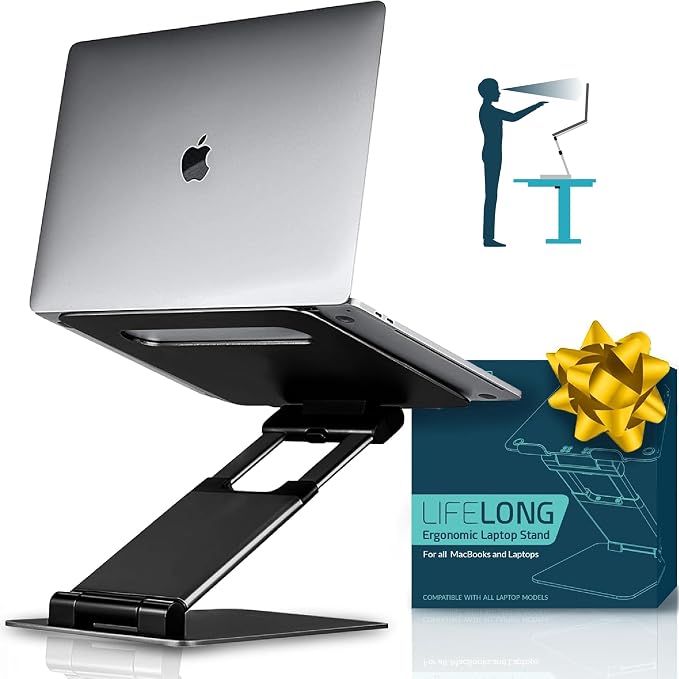 Ergonomic Adjustable Laptop Riser by LIFELONG