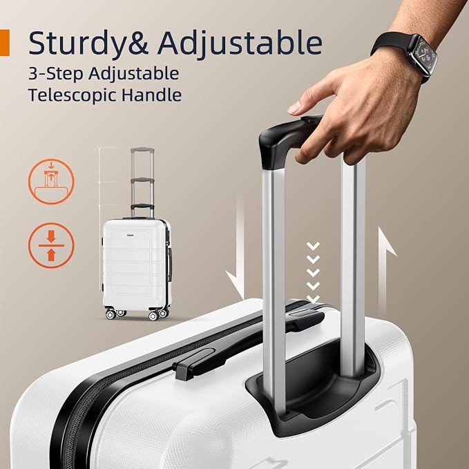 SHOWKOO Luggage Sets Expandable PC+ABS Durable Suitcase Sets Double Wheels TSA - Image 6