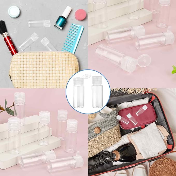 Travel Size Make up Sample Containers, 12 Clear Plastic Mini Travel Bottles - Image 7