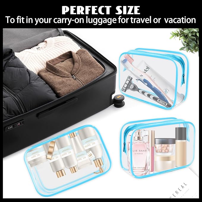 16 Pieces Clear Cosmetic Bags, PVC Clear Pouch - Image 8