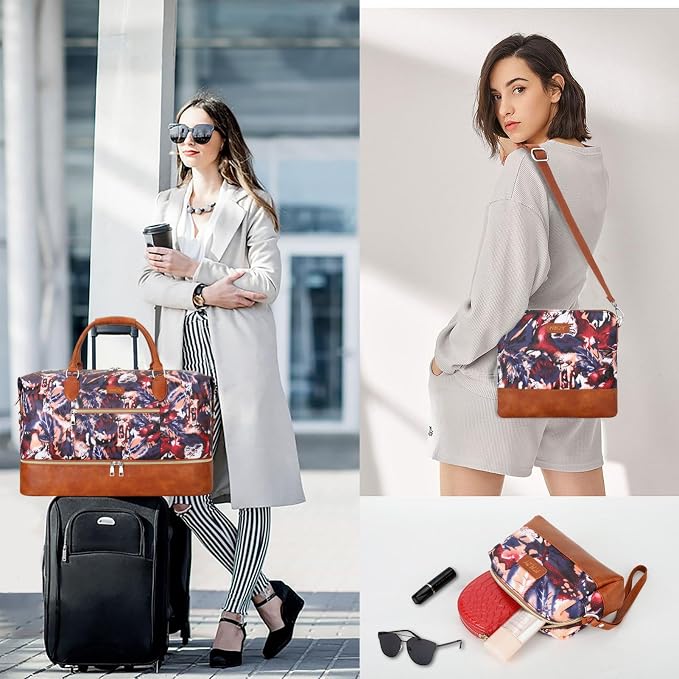 Weekender Bag for Women, Travel Duffel Bag Carry On Overnight Bag - Image 2