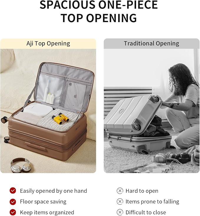 aji Expandable Top Opening 26 Inch Checked Luggage - Image 4