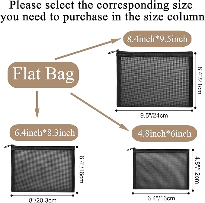 20 Pieces Mesh pouch, Mesh Makeup Bag Portable Makeup Pouch Travel Toiletry Bag - Image 2
