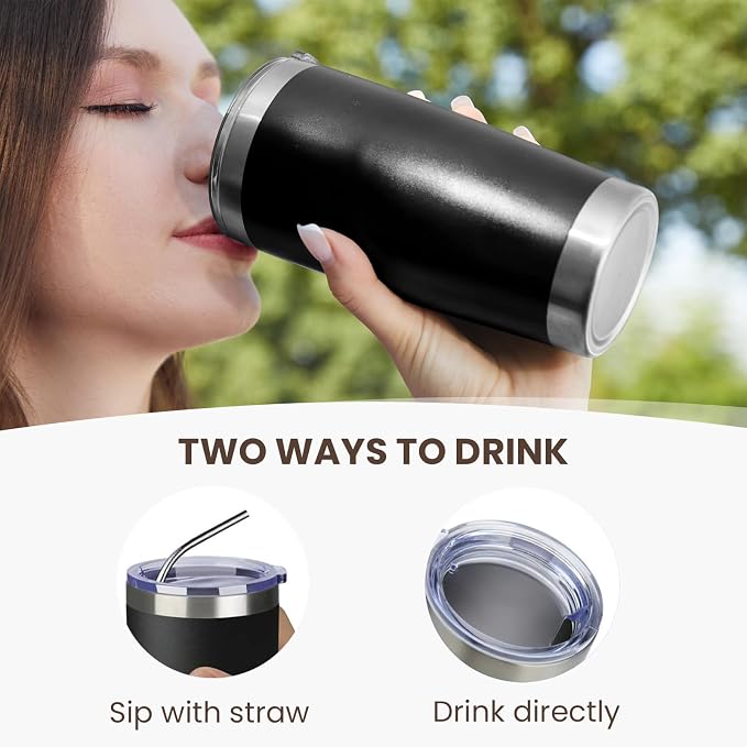 MEWAY 20oz Tumbler 2 Pack Double Wall Vacuum Insulated Travel Mug Bulk - Image 3