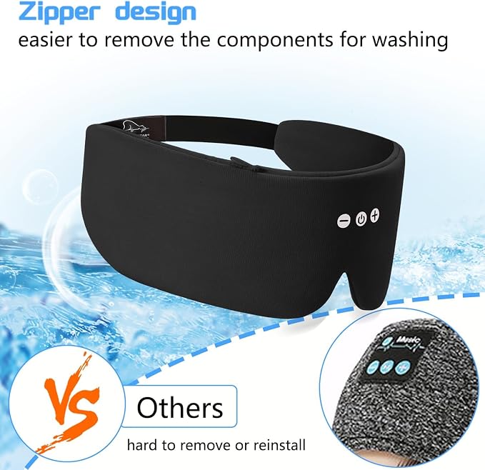 ALASKA BEAR Sleep Headphone Mask Bluetooth 5.2 HD Stereo Noise Reduction 3D Eye - Image 7