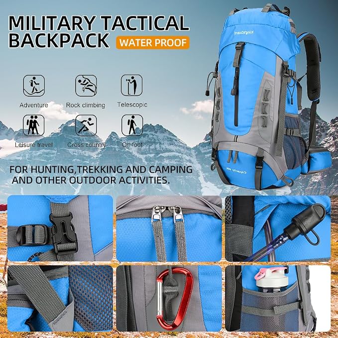 King'sGuard 60L Hiking Backpack Lightweight Camping Backpack - Image 6